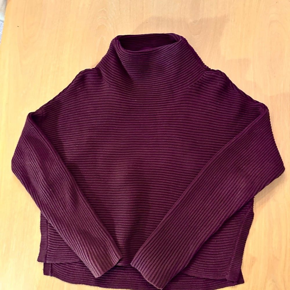 All Saints Ribbed Cowl Neck Sweater - Deep Purple